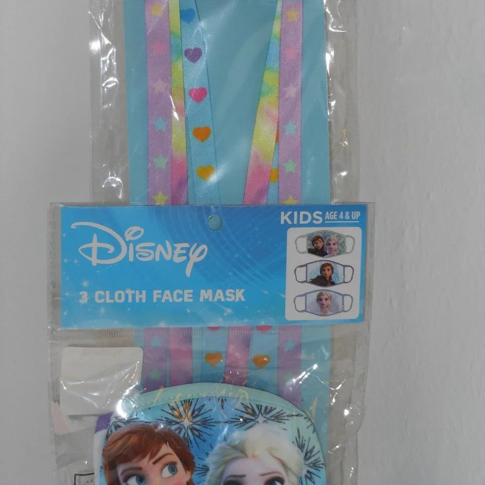 DISNEY 3 CLOTH FACE MASK PACK AND ISCREAM FACE MASK LANYARDS WITH SAFTY CLIP